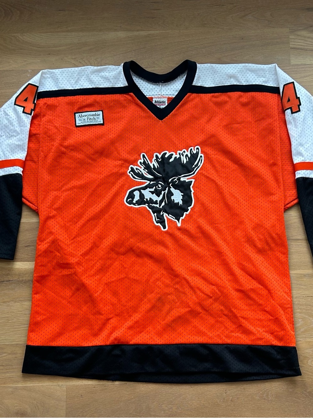 Vintage Abercrombie & Fitch Orange Mesh Hockey Jersey - Picture 3 of 16